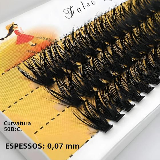 Imagem de Cílios Postiços De Vison Natural, 60 Pacotes Em Caixa, Curvatura C/D, 40D 50D, Cílios Individuais Em