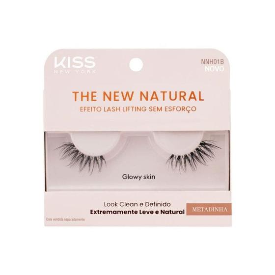 Imagem de Cílios Postiços Kiss New York The New Natural Metadinha Glowy Skin