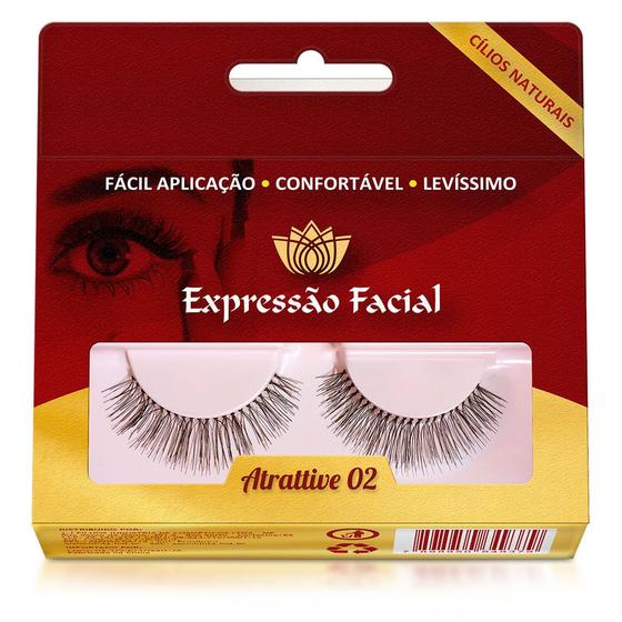 Imagem de Cílios Postiços Naturais Expressão Facial Attractive N02