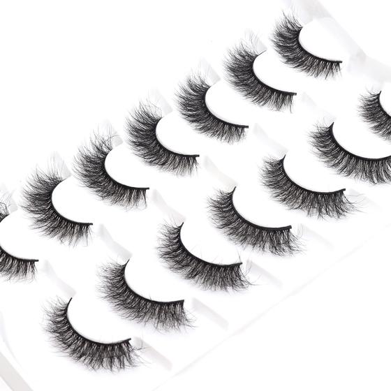 Imagem de Cílios postiços Sleec Beauty 3D Wispy Fluffy Cat Eye 14 mm