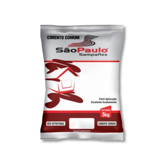 Imagem de Cimento Cinza Comum para Reparo e Acabamento 5kg Sampaflex