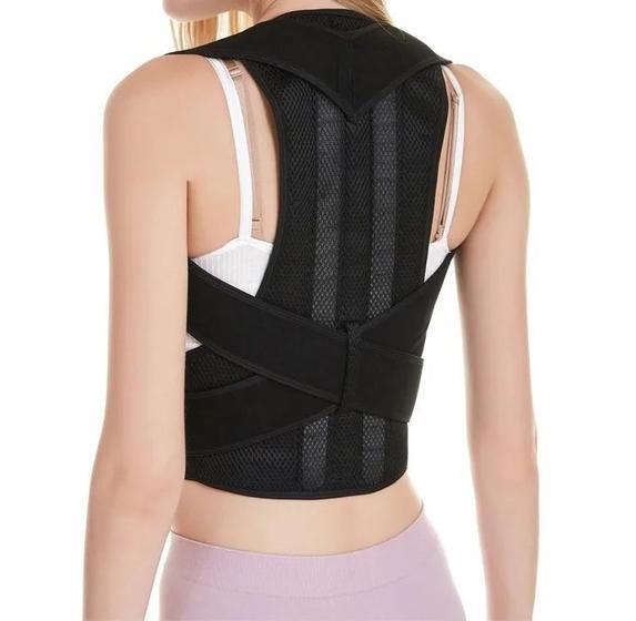 Imagem de Cinta Colete Feminina Postura Lombar Costas Corretor Protetor Colete Postural Neoprene