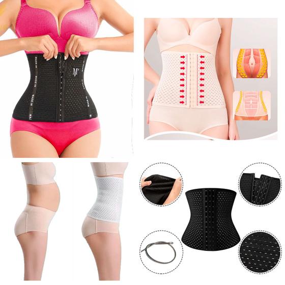 Imagem de Cinta Compressiva Modeladora Corset 6 Niveis Ajuste 4 Barbatanas