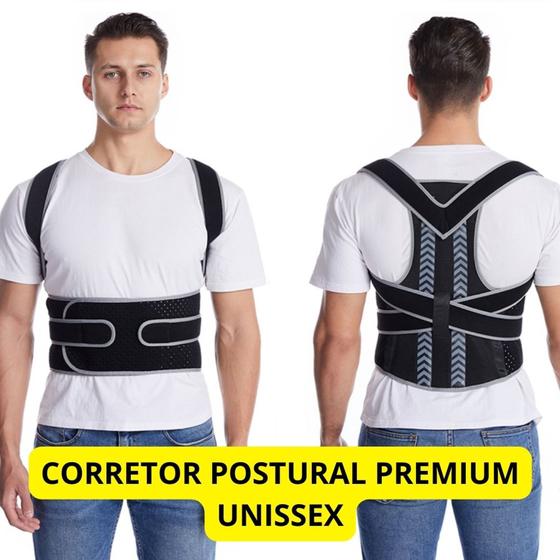 Imagem de Cinta Corretor Colete Reforçada Postural Coluna Lombar Forte Premium Masculino Feminino