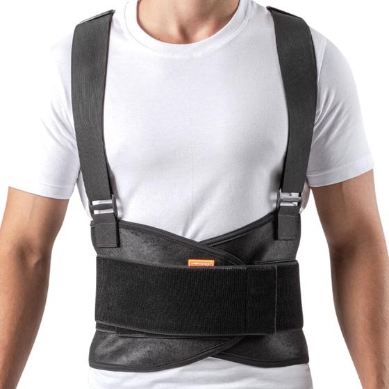 Imagem de Cinta Lombar Faixa Abdominal Suspensorio Corretor Postura Carregar com Peso