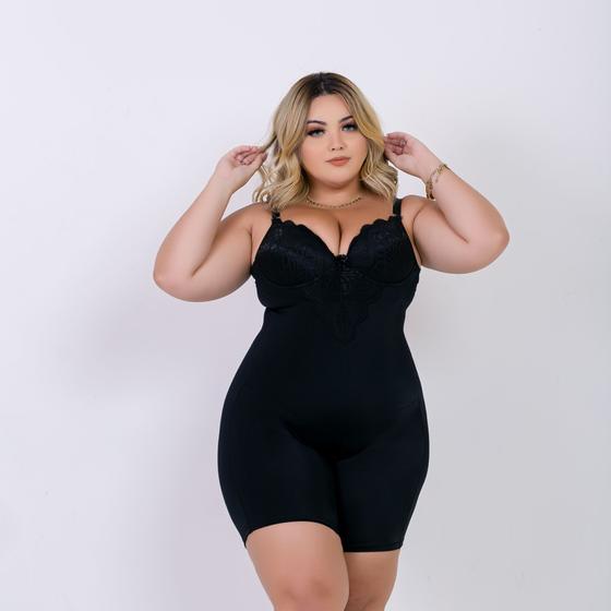 Cinta Modeladora Plus Size Macaquinho Bermuda Alta Compressão Com Bojo Menor preço em Cinta Modeladora Plus Size Macaquinho Bermuda Alta Compressão Com Bojo