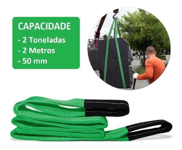 Imagem de Cinta Para Elevação De Carga 3M X 50Mm 2 Tonelada Verde