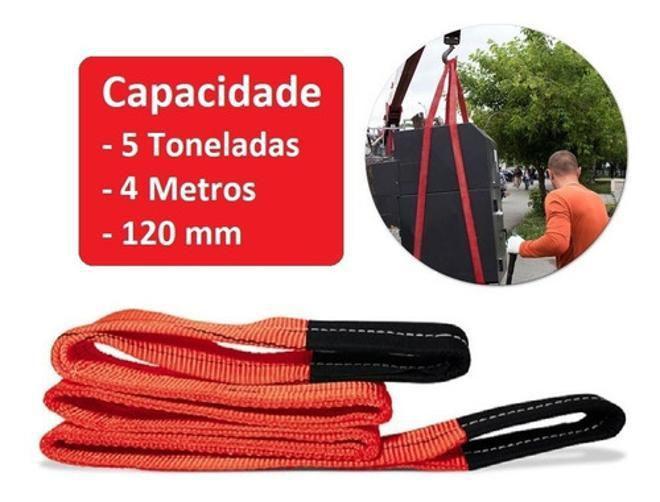 Imagem de Cinta Para Elevação De Carga 4M X 120Mm 5 Tonelada Vermelha