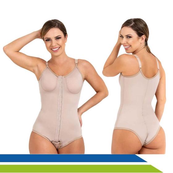 Imagem de Cinta Pós-Cirúrgica Body Modeladora com Colchetes Frontais e Alças Reguláveis Lipo HD, Abdominoplastia- 60602 - New Form