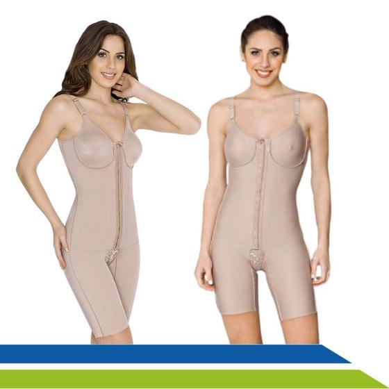 Imagem de Cinta Pós Cirúrgica Completa Lipoaspiração e Abdominoplastia Curta com Colchetes - Macom