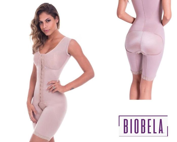 Imagem de Cinta Pós Cirurgica - Modelador Regata, Short e Fecho Frontal Moldado no Bumbum Ref 1685 - Preto