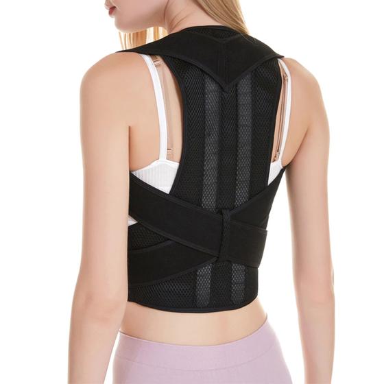 Imagem de Cinta Postural Colete Corretor Postura Lombar Forte Coluna Neoprene Reforçada Feminina