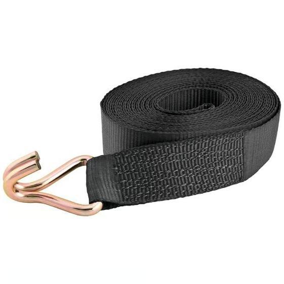 Cinta Preta P/ Amarração De Carga C/ Gancho J 4m 25mm 400kgf Menor preço em Cinta Preta P/ Amarração De Carga C/ Gancho J 4m 25mm 400kgf