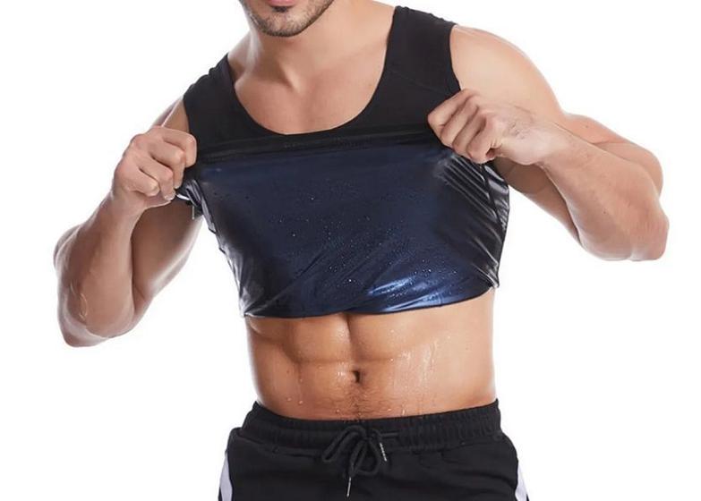 Imagem de Cinta Regata Masculina Termica Academia Abdominal Queima Gorduras Barriga Camiseta Sauna
