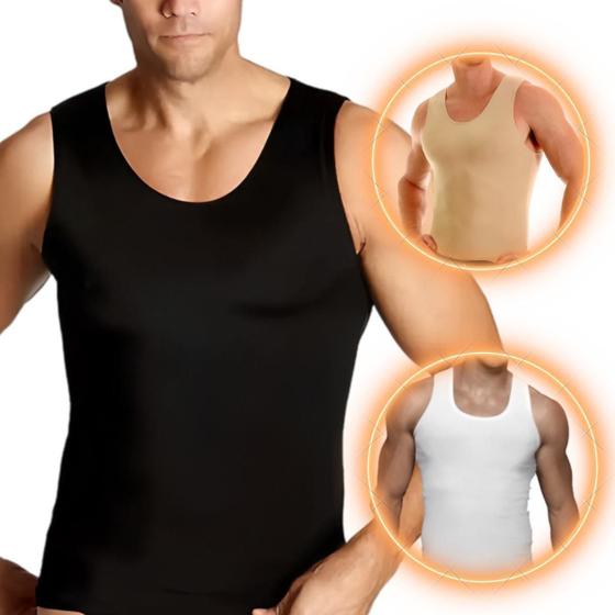 Imagem de Cinta Regata Modeladora Camiseta Masculina Preto Tamanho Gg