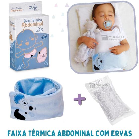 Imagem de Cinta Térmica Cólica Bebe com Bolsa Semente Erva Anti Gases