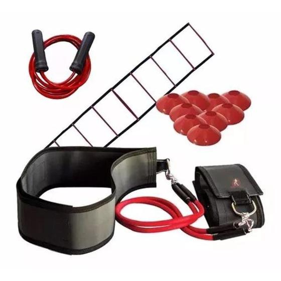 Imagem de Cinto De Tração Fixo com 4 Elásticos + 10 Chapéu + Escada + Corda De Pular