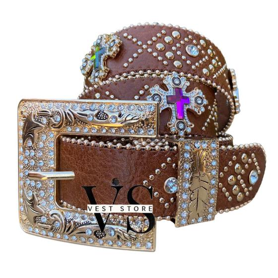 Cinto Feminino Com Strass Country Fivela Trabalhada Pedra Menor preço em Cinto Feminino Com Strass Country Fivela Trabalhada Pedra
