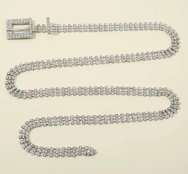 Imagem de Cinto Feminino Corrente Com Strass Brilhante Fino BBH-T83/T85