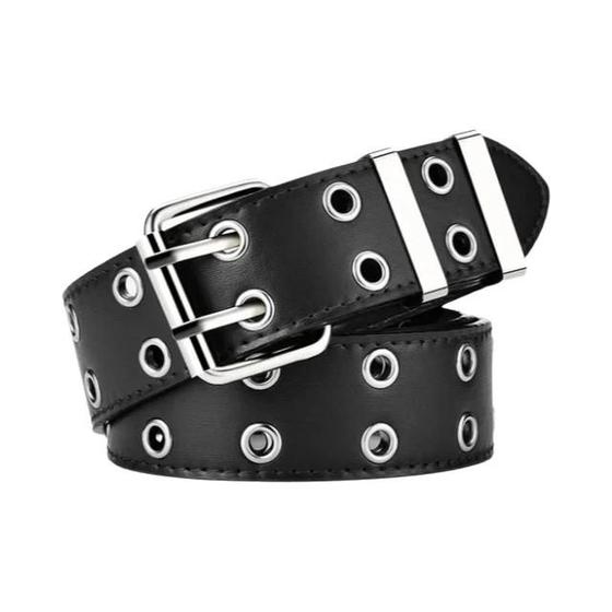 Imagem de Cinto Feminino de Couro Genuíno - Estilo Retro Punk com Fivela de Pino