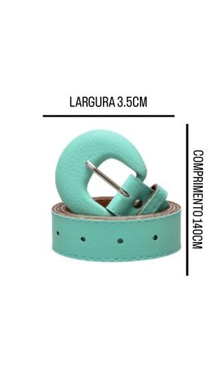 Imagem de Cinto Feminino Plus Size Fivela Meia Lua Redonda