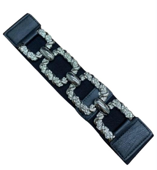 Imagem de Cinto Feminino Preto Elástico Com Fivela Metal De Encaixe HL-184