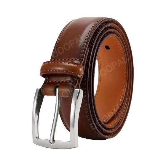 Imagem de Cinto Masculino de Couro Genuíno com Fivela Grande e Pulseira Automática de Metal