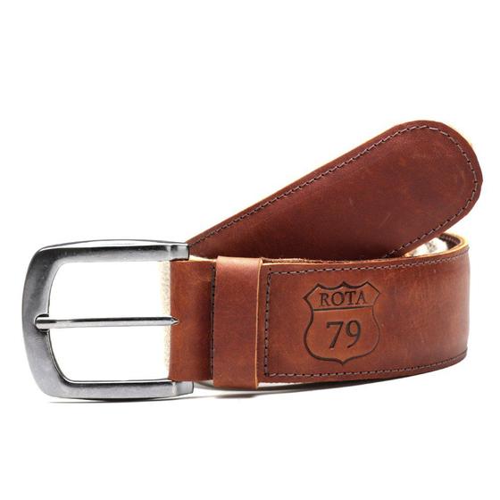 Imagem de  cinto Masculino ROTA79 Premium Cardaço com Couro Havana