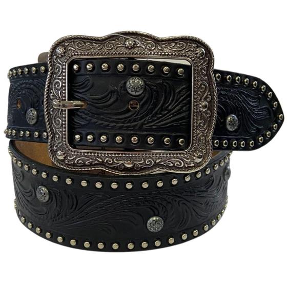 Imagem de Cinto Paul Western - Preto com Bolinhas Prata 380-1