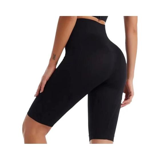 Imagem de Cintura Alta Controle De Barriga Esportes Biker Shorts Mulheres Treino Yoga Correndo Fitness Ginásio