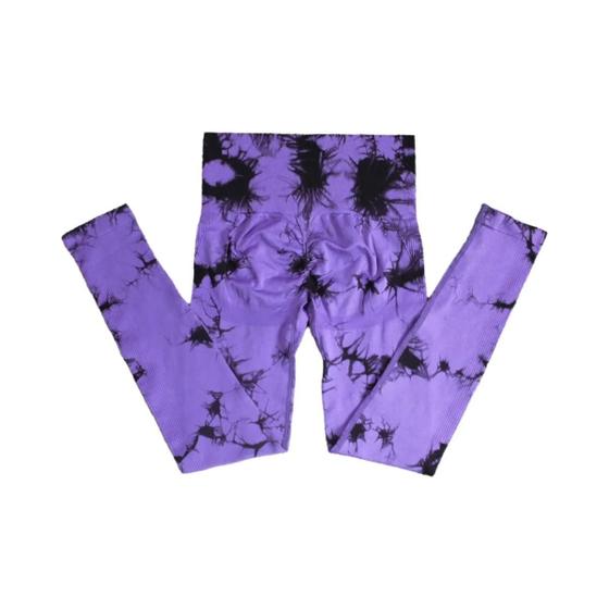 Imagem de Cintura Alta Sem Costura Tie Dye Push Up Yoga Leggings Para Mulheres Controle De Barriga Treino