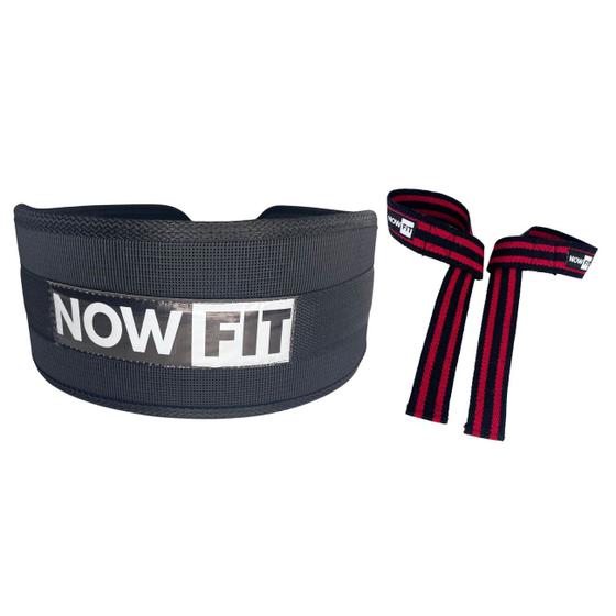 Imagem de Cinturão NOWFIT Academia Para Treinos Agachamento+ par de strap Muscle