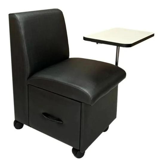 Imagem de Cirandinha Cadeira Para manicure -Tampo em madeira - Preta Factor