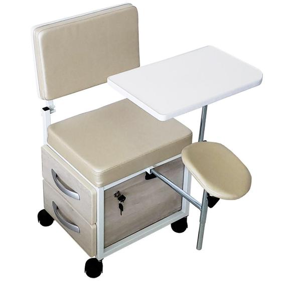 Imagem de Cirandinha Manicure Pedicure Evolux Pérola Com Gaveta Avelã