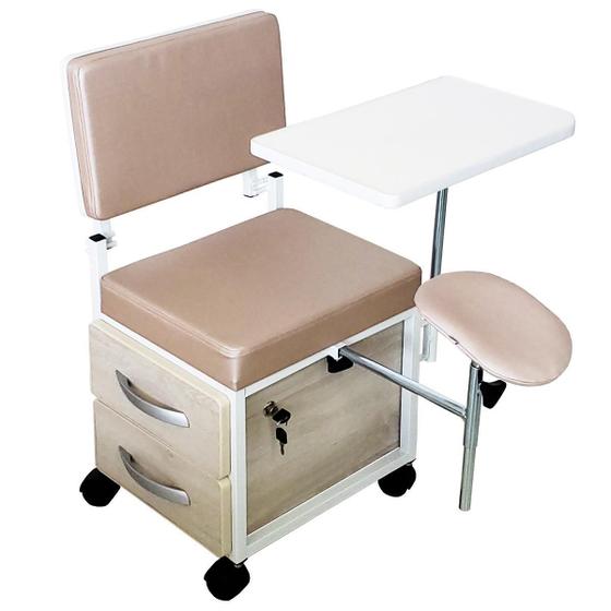 Imagem de Cirandinha Manicure Pedicure Evolux Rosê Com Gaveta Avelã