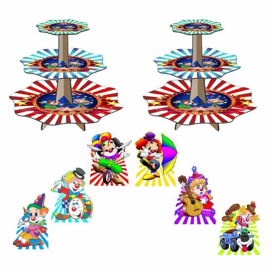 Imagem de Circo Palhaços Kit 2 Baleiros Com 6 Displays De Mesa