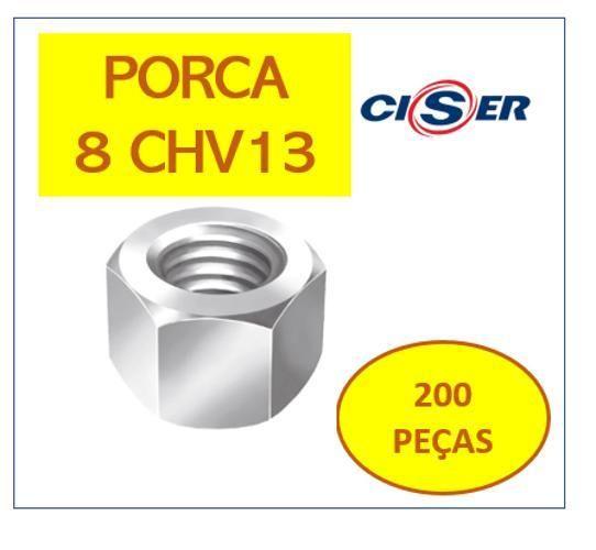 Imagem de Ciser Porca Sextavada Ma 8 Chv 13 Zb Cx Com 200Pçs