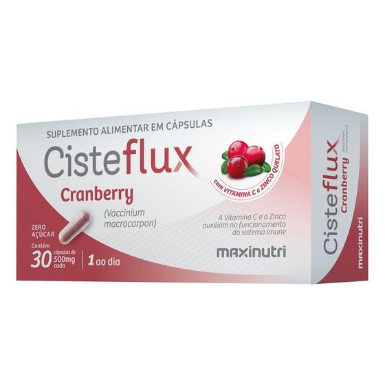 Cisteflux Cranberry com Vitamina C e Zinco 30 Cáps Maxinutri Menor preço em Cisteflux Cranberry com Vitamina C e Zinco 30 Cáps Maxinutri