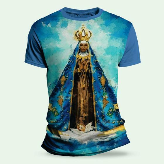 Cit 1075 Camiseta Religiosa Católica Nossa Senhora Aparecida Kayrós Outros Moda E