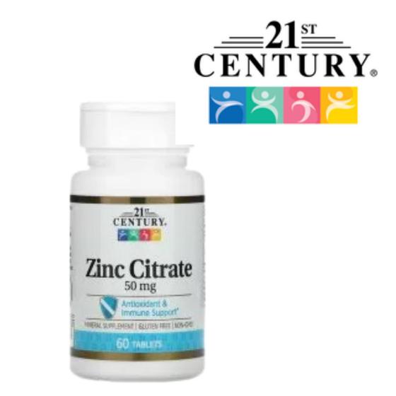 Citrato De Zinco 50mg 60 unidades 21st Century zinc citrate Zinco