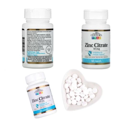 Citrato De Zinco 50mg Com 60 Cápsulas suplemento mineral zinc citrate