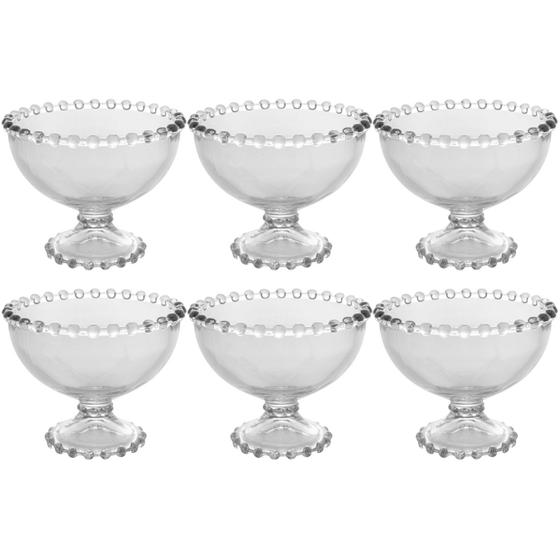 Conjunto 6 Taças de Sobremesa de Cristal Pearl 11cm x 9cm - Wolff