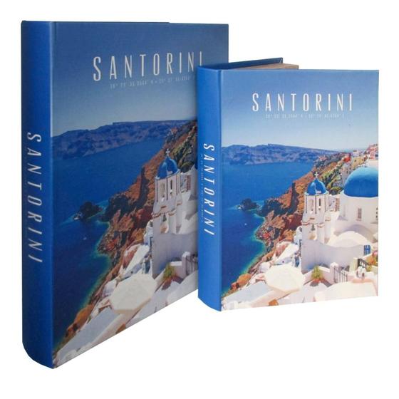 Imagem de Cj. 2 Caixas Livros De Madeira Santorini