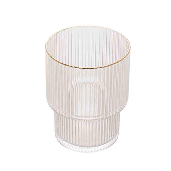 Imagem de CJ 2 COPOS BAIXOS DE CRISTAL DE CHUMBO C/BORDA DOURADA LINES 220ml