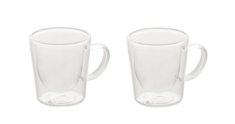 Imagem de CJ 2 XICARAS P/CAFE DUPLA PAREDE DE VIDRO BOROSSILICATO100ml