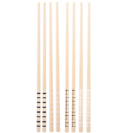 Imagem de Cj 4 Pares de Hashi de Bambu C/ Estampa 24cm - Lyor