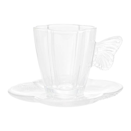 Imagem de CJ 4 Xícaras de Café de Vidro com Pires Butterfly 80 ml Wolf
