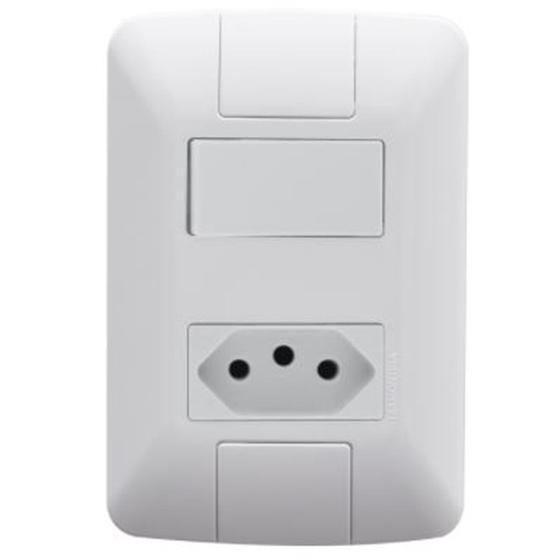 Imagem de Cj 4x2 Interruptor Simpl. e Tomada 2P+T20A BR ARIA TRAMOTINA