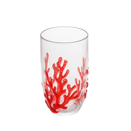 Imagem de CJ 6 COPOS ALTOS ACRILICO CORAL VERMELHO 650ml