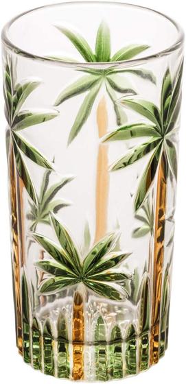 Imagem de CJ 6 COPOS ALTOS CRISTAL DE CHUMBO PALM TREE HANDPAINT 360ml